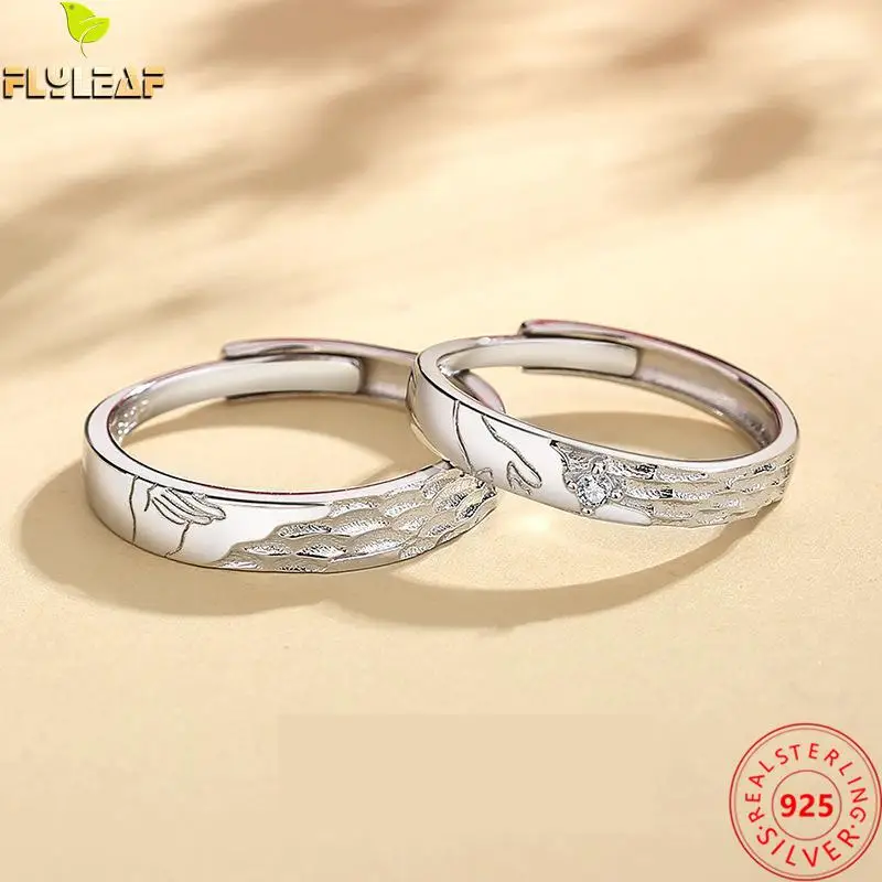 

Открытое серебряное кольцо для мужчин и женщин, с платиновым покрытием