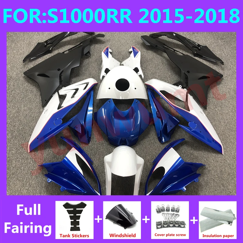 

Новый комплект обтекателей для мотоцикла ABS, подходит для S1000RR S 1000 RR S1000 RR 2015 2016 2017 2018, цвет синий/белый