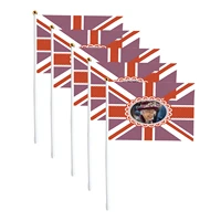 handheld elizabeth flag 5pcs union jack banner queens jubilee 2022 decorations hand held british flag sticks bunting for queen