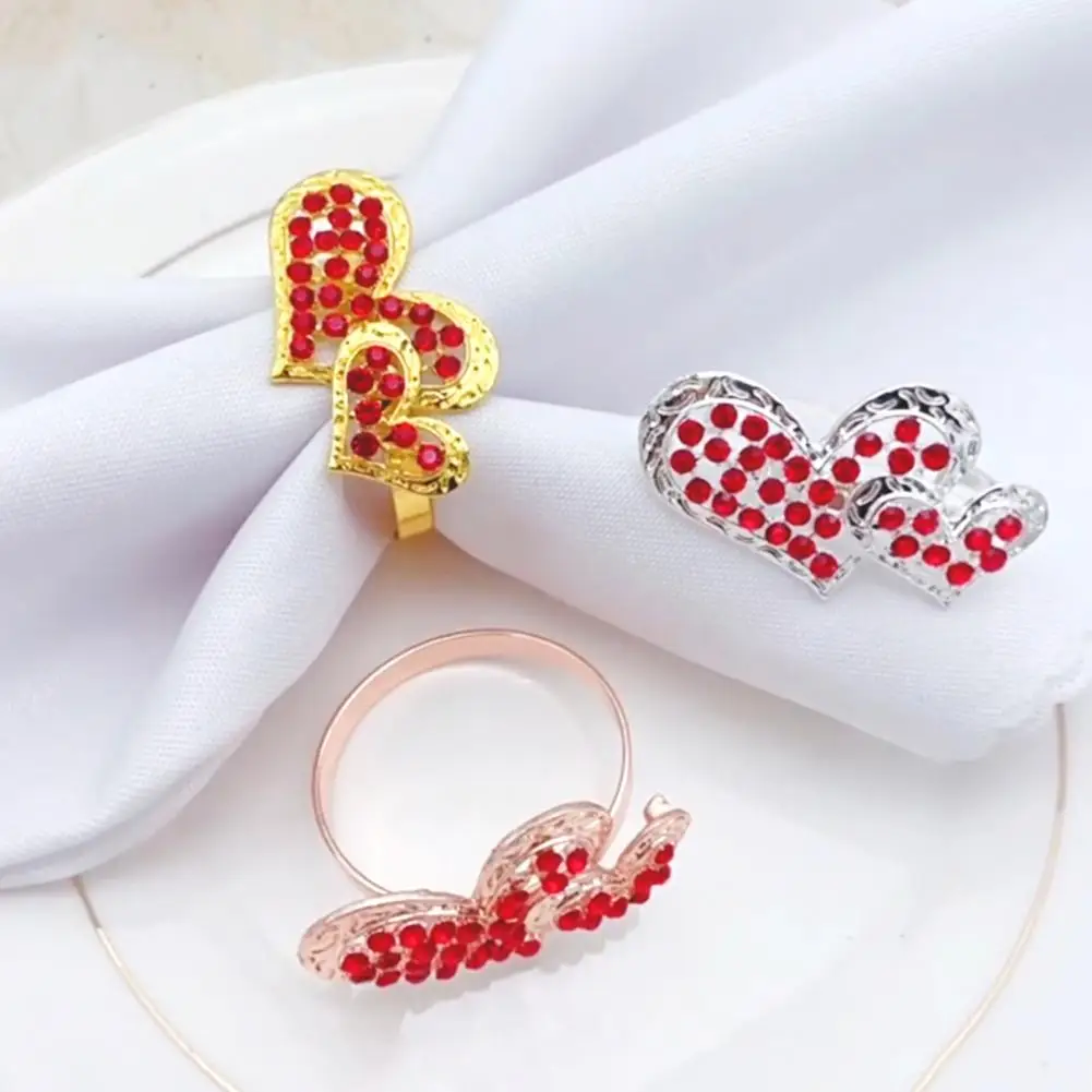 

6 шт. кольцо для салфеток, прочная Пряжка для салфеток в форме сердца, держатель для салфеток на свадьбу, годовщину