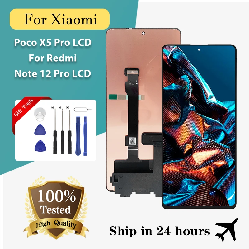 

Brand New 6.67Inch For Xiaomi Poco X5 Pro Lcd Touch Screen Digitizer 22101320G 22101320I Assembly Note 12 Pro Display With Tools