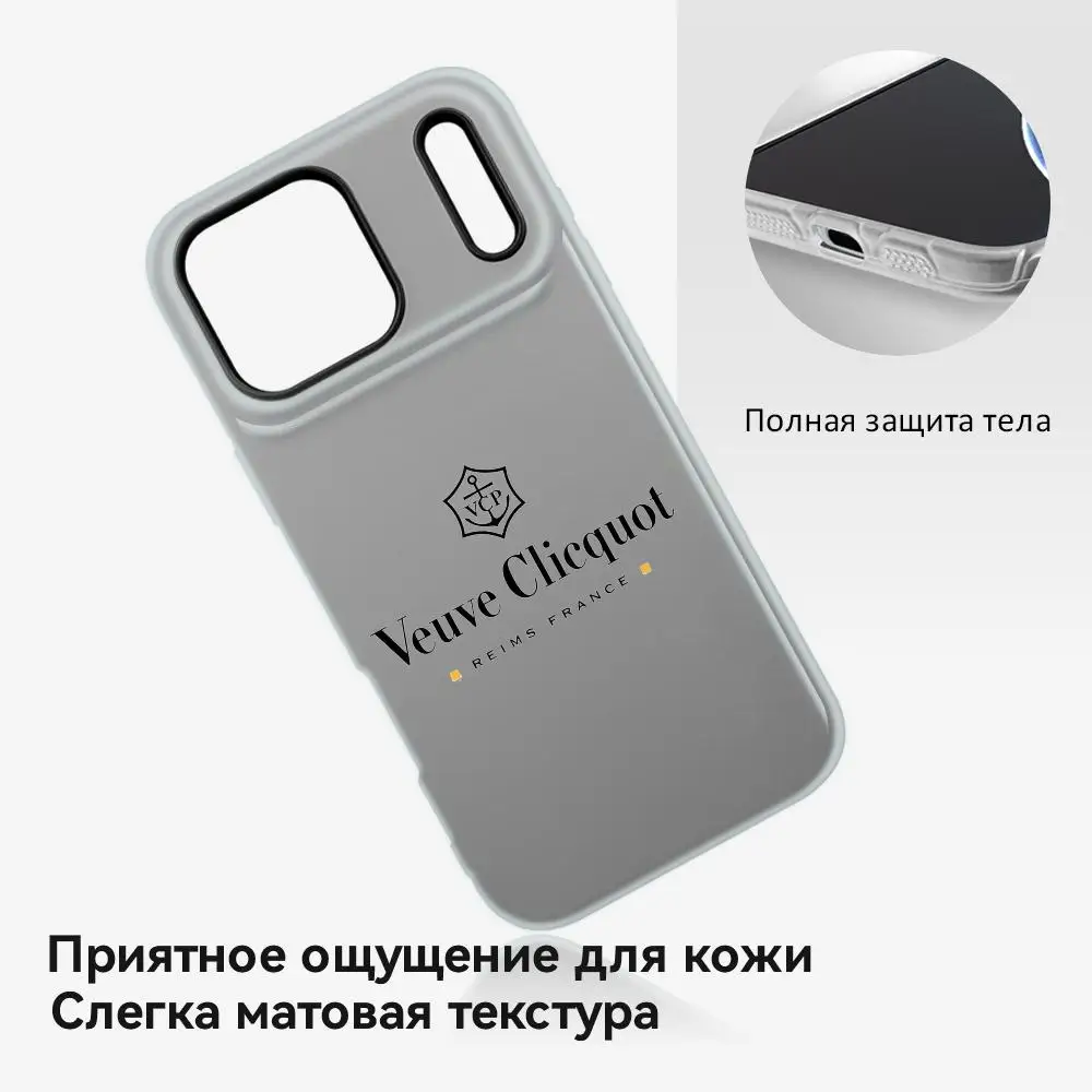 Фото Роскошный чехол V-Veuve Clicquot для iPhone 17 16 15 14 13 12 11 Pro Max Plus Mini, прозрачный, противоударный, мягкий, с эффектом желе №4