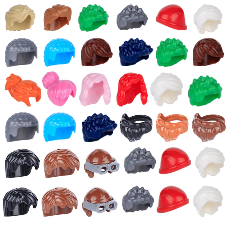 Городские фигурки Street View прическа волосы строительные блоки головной убор для