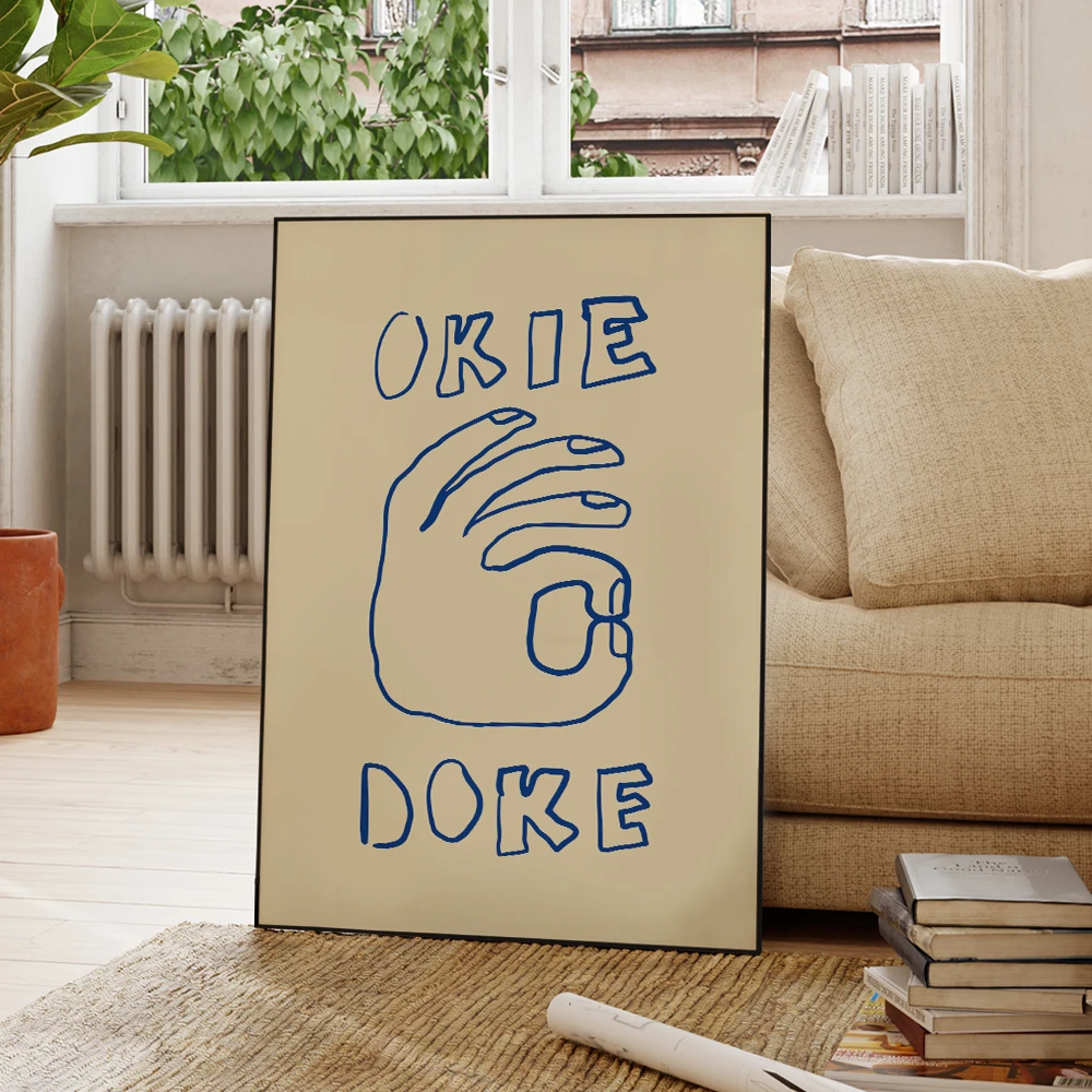 Современные Синие Типографические Цитаты Настенное Искусство Середины Века