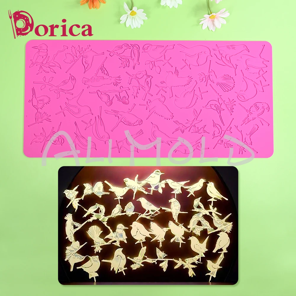 Силиконовые формы для птиц сделай сам кружевные кексов сахарной помадки мастики