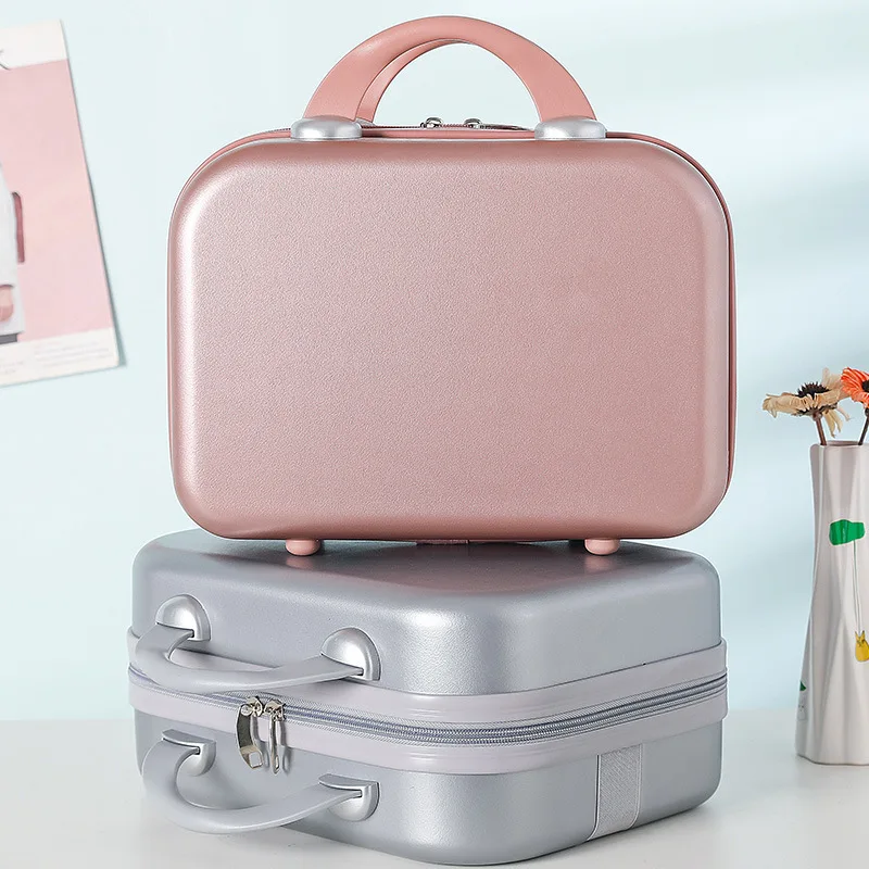 Waterproof Small Travel Case Solid Color Luggage Box Large Capacity Female ABS Makeup Storage Bag Mini Portable Suitcase