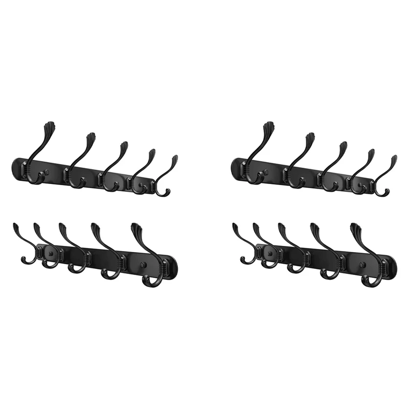 

Coat Hooks Wall Mounted (4 Pack) - Stainless Steel Wall Hooks - Multipurpose Heavy Duty Coat Rack With Fittings Included