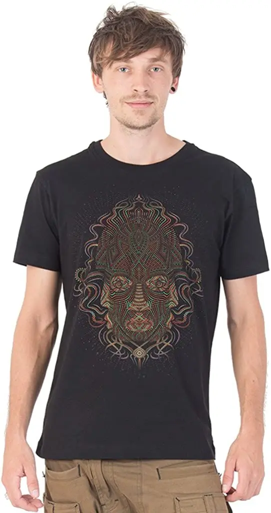 

Мужская футболка с принтом Trimurti 100% с эксклюзивным психоделическим дизайном