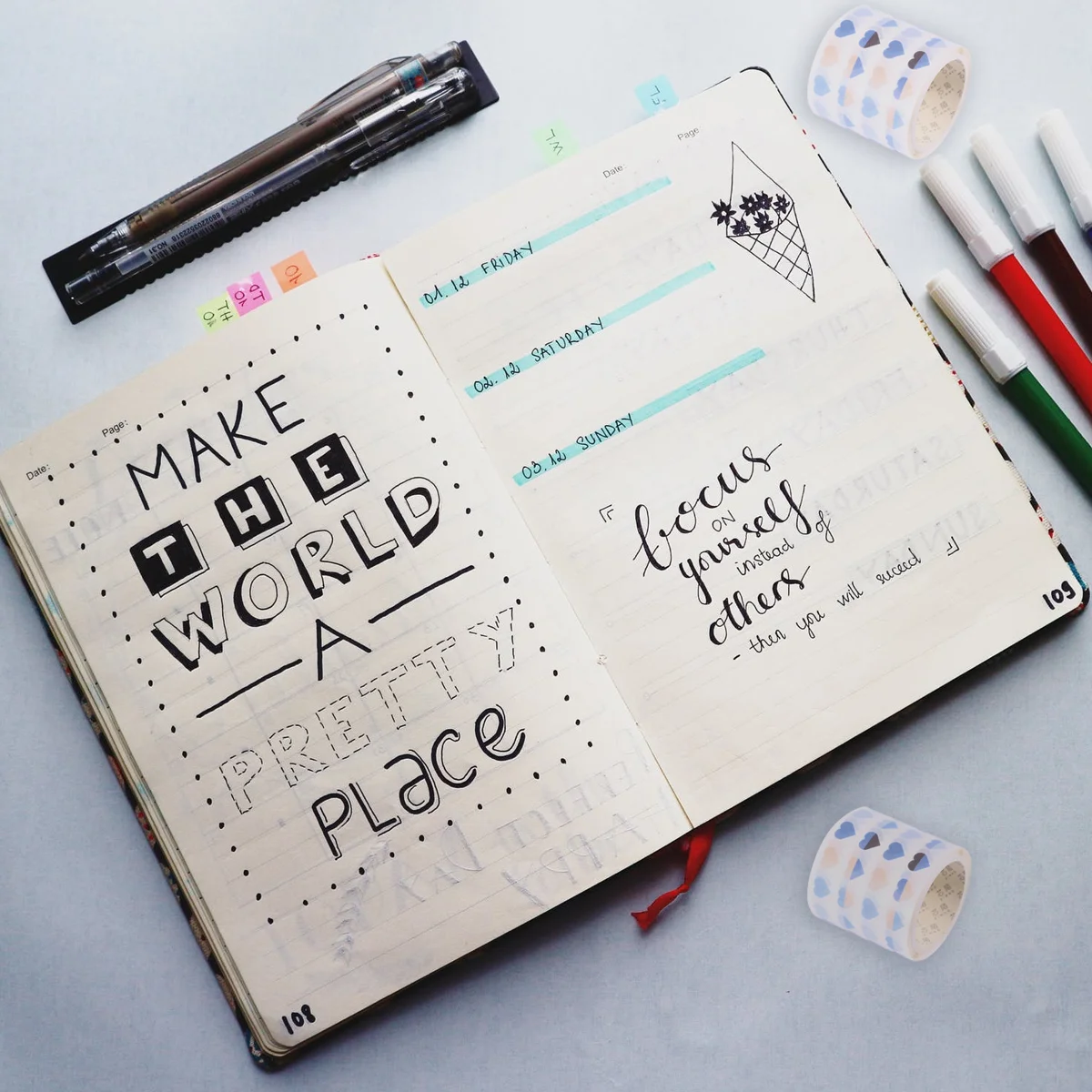 2 шт. базовая цветная наклейка-планировщик прозрачная клейкая лента магнитная