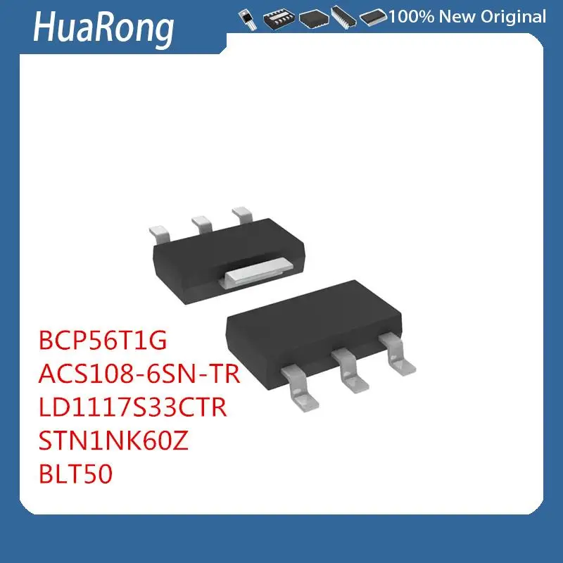 

10 шт./партия BCP56T1G BHBCP56 SMD ACS108-6SN-TR LD1117S33CTR STN1NK60Z BLT50 SOT-223