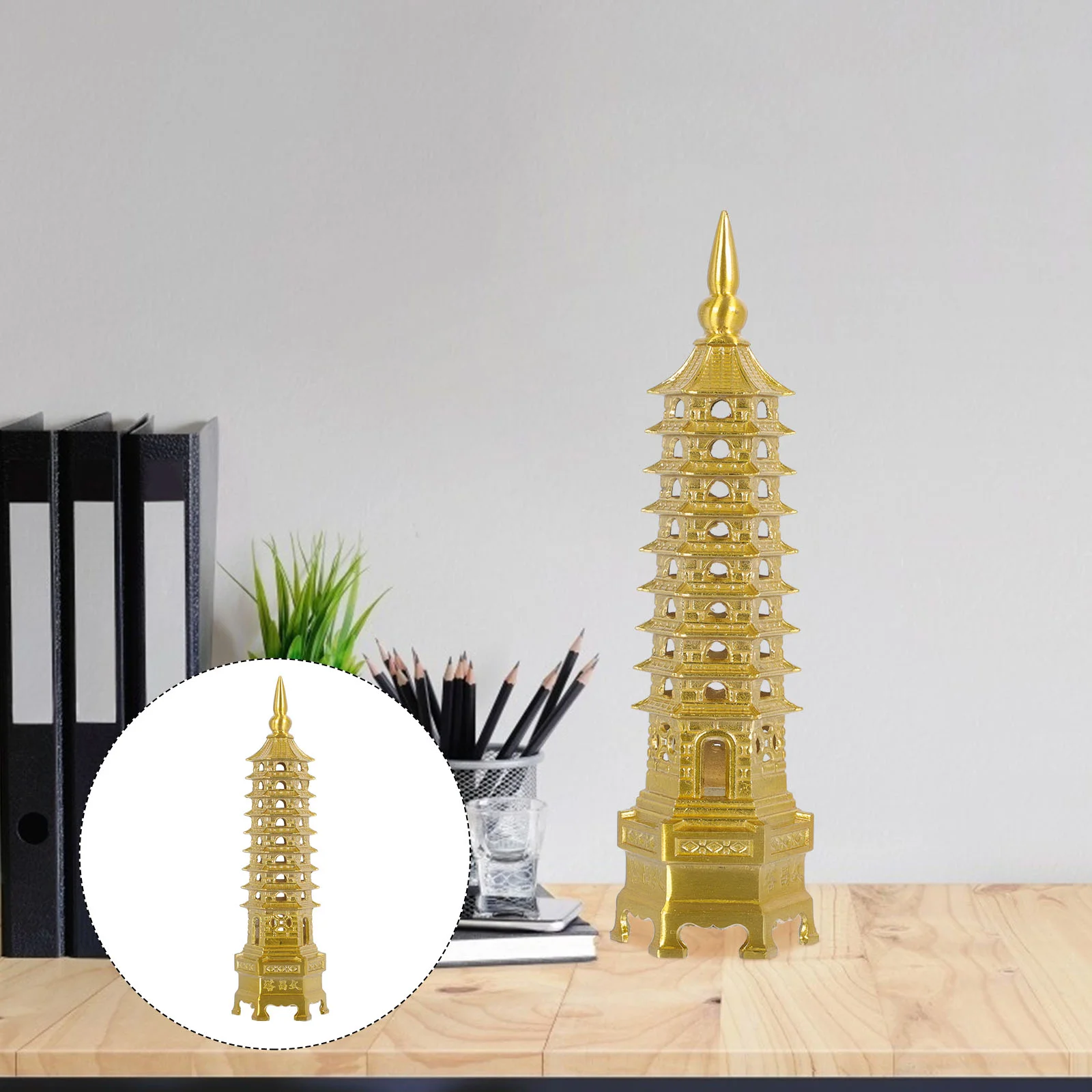 Статуэтка из НАТУРАЛЬНОЙ МЕДИ В Форме Пагоды Вэньчан украшение для сада шикарная