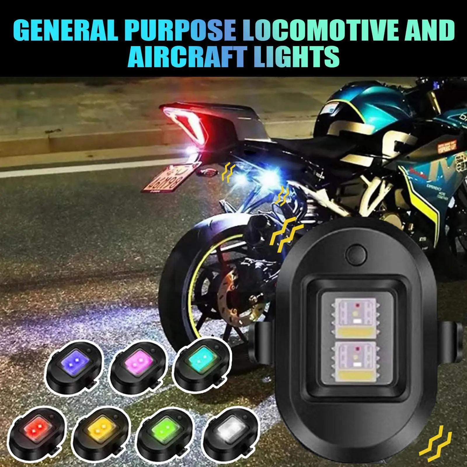 

Motorcycle Vibration Strobe Light Usb Chargeable Led Aircraft Warning Turn Signal Indicator Lamp For Bike Drone Round Shape O9a2