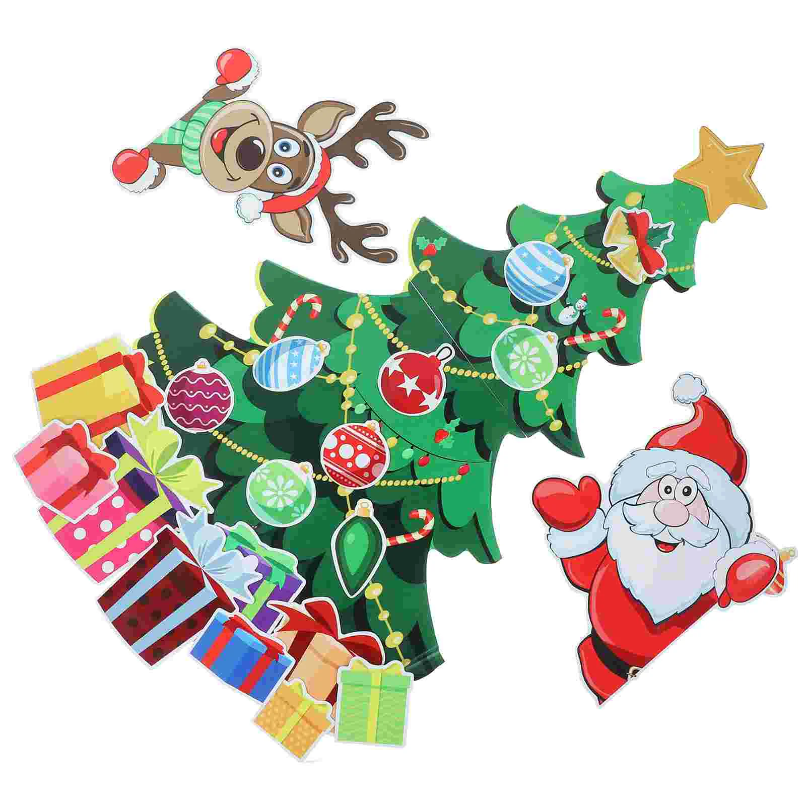 

Christmas Tree Refrigerator Magnetic Stickers Christmas Tree Decoration Festive Cartoon Magnetic Decor for Fridge Door Garage