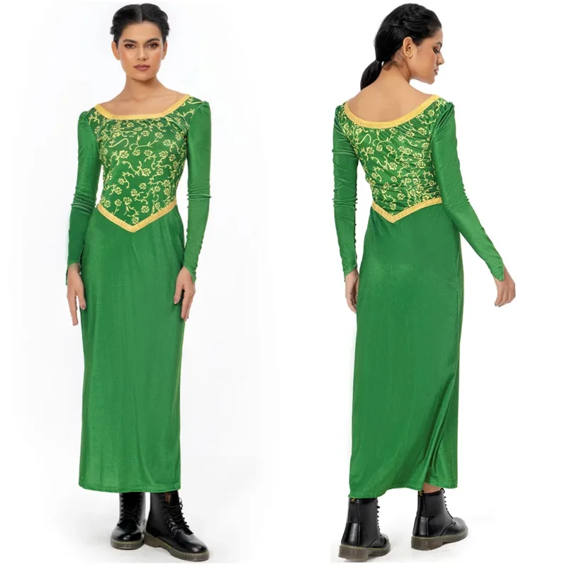 Зеленая Аниме Косплей Монстр Принцесса Фиона искусственная пара набор Униформа