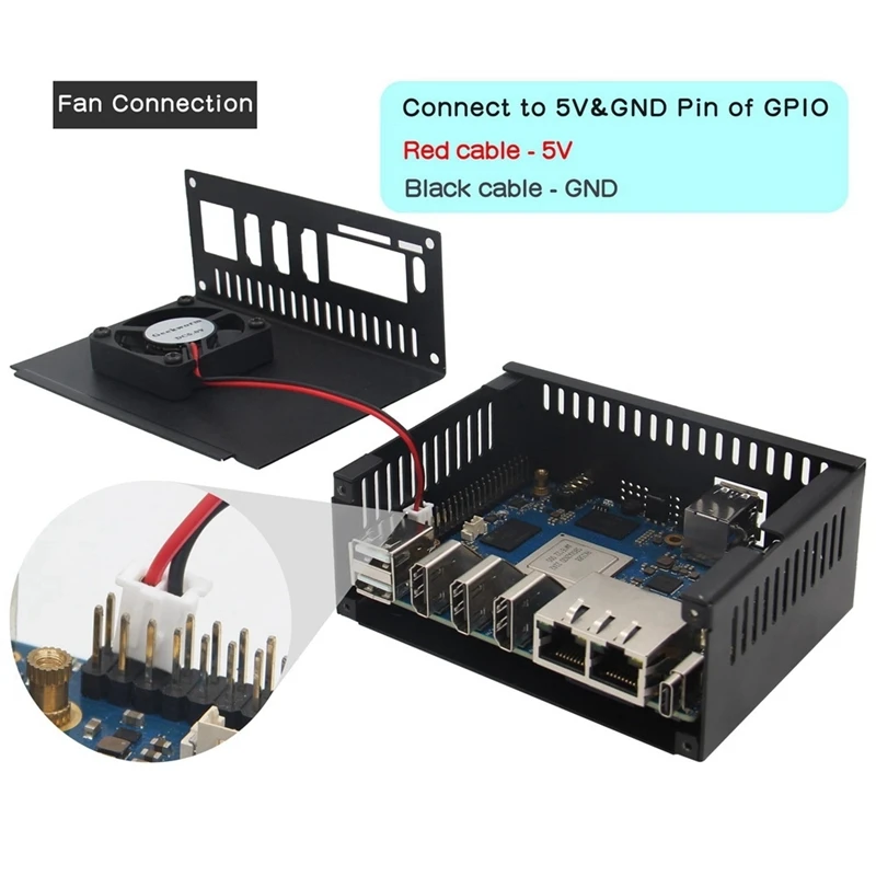 Для корпуса Orange Pi 5 Plus металлический корпус с охлаждающим вентилятором и