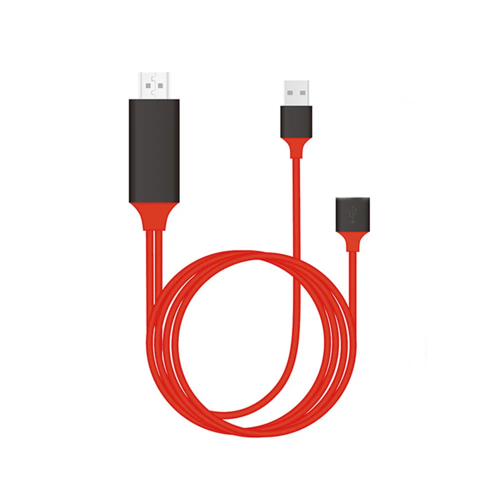 

100pcsUniversal USB to HD Cable 2M TV HDTV projector Adapter Cable for iPhone/Android Phone ,Audio Video Cable for Projector TV