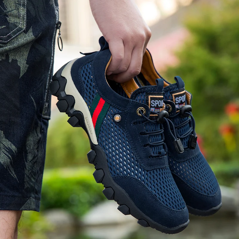 HikeUp новые мужские походные туфли высокого качества повседневные треккинговые