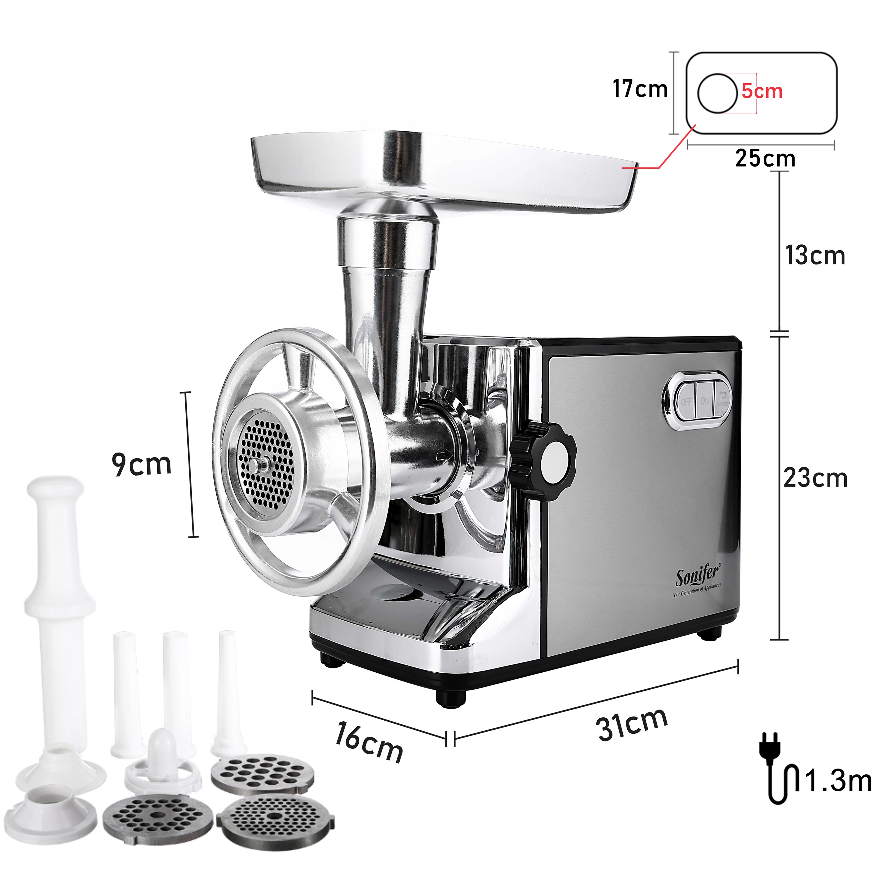 3000W Electric Meat Grinders Stainless Steel Heavy Duty Mincer ​Sausage Stuffer Food Processor Home Appliances Chopper Sonifer images - 6