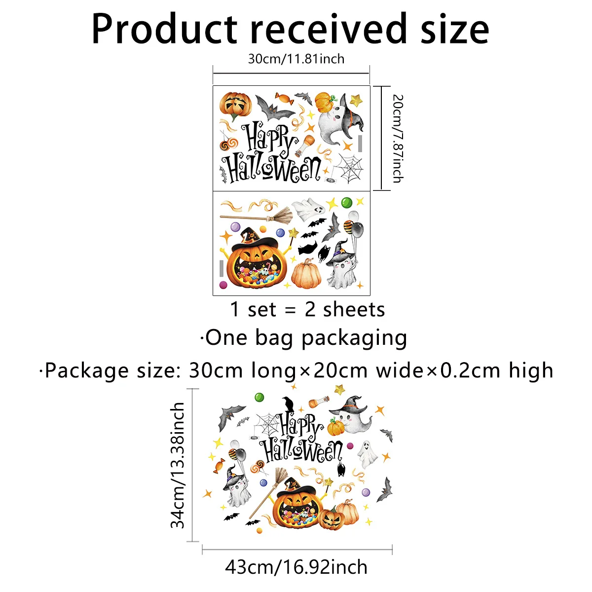 

Электростатические наклейки на окна на Хэллоуин