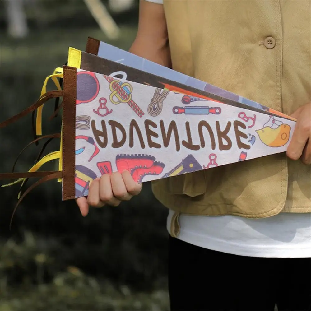 

Ornaments Tent Decoration Tent Sign Flag Colorful Camping Tent Pennant Flag Outdoor Camp Felt Camp Flag