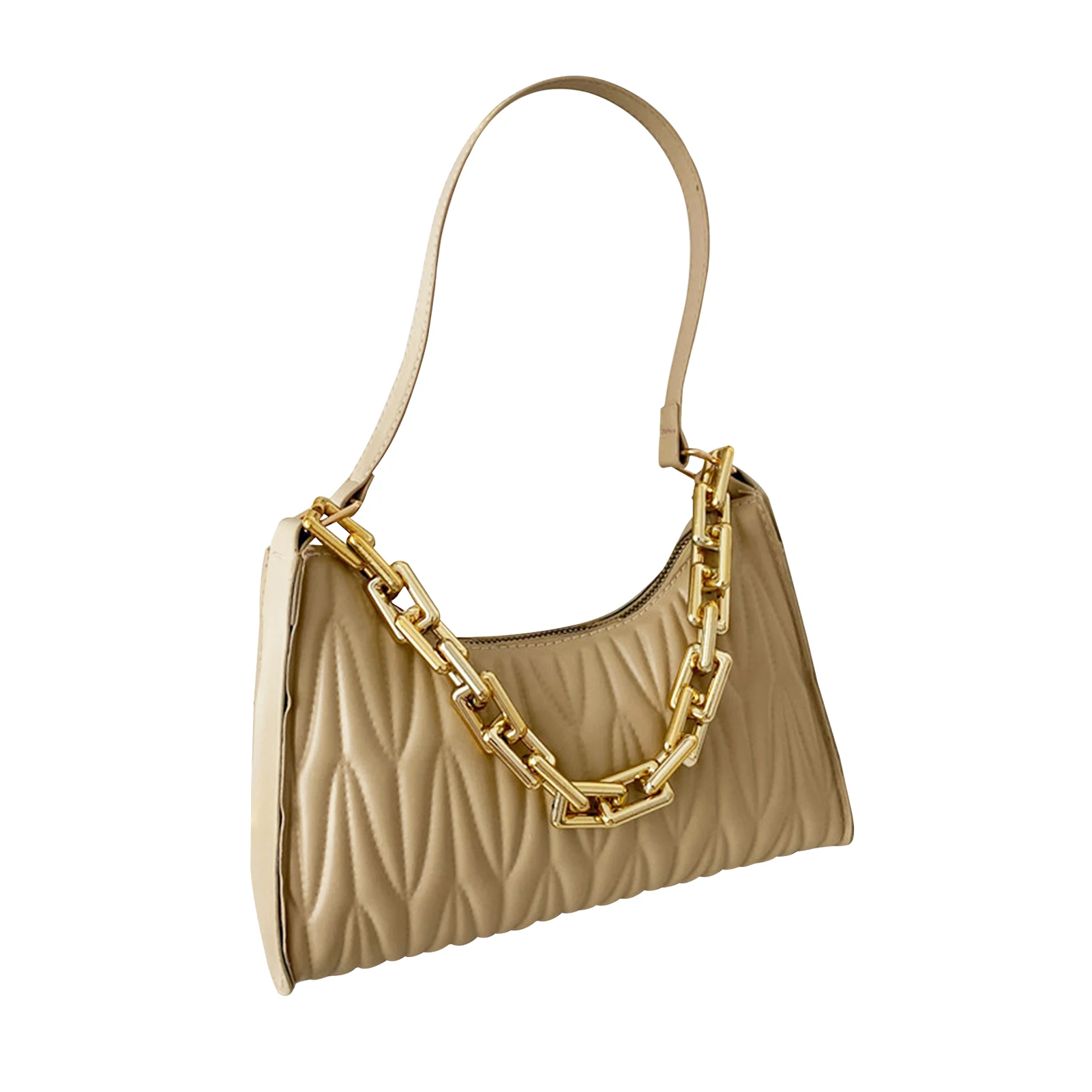 

Underarm Bag Retro Style Lingge Design Zipper Closure With Chain Party Lightweight Girlfriend Traveling Fashion Universal Gifts