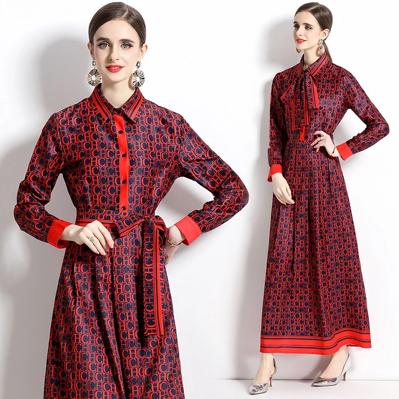 

Женское платье с отложным воротником, модельное дизайнерское элегантное платье с длинным рукавом и высокой талией, праздничное Повседневное платье с цветными блоками, лето