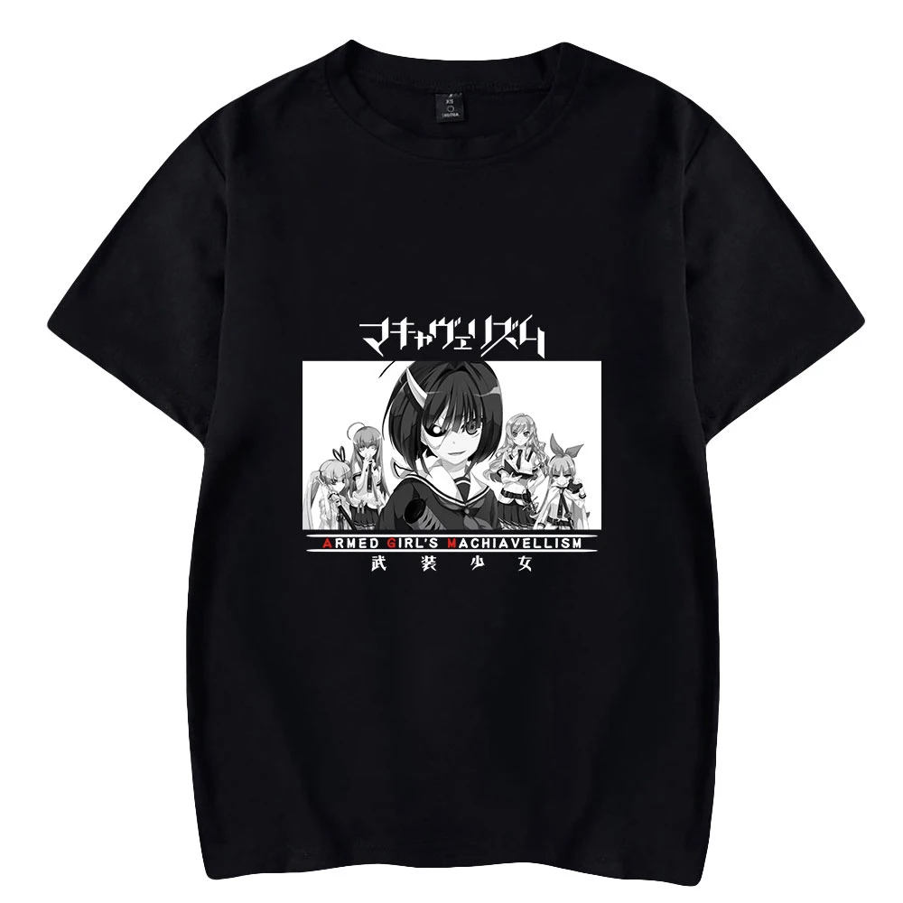 

New Women-clothing Summer T-shirt Japan Anime Armed Girl's Machiavellism 2D Women/Men Clothes Hot Sale Short Sleeve Kawaii Kids