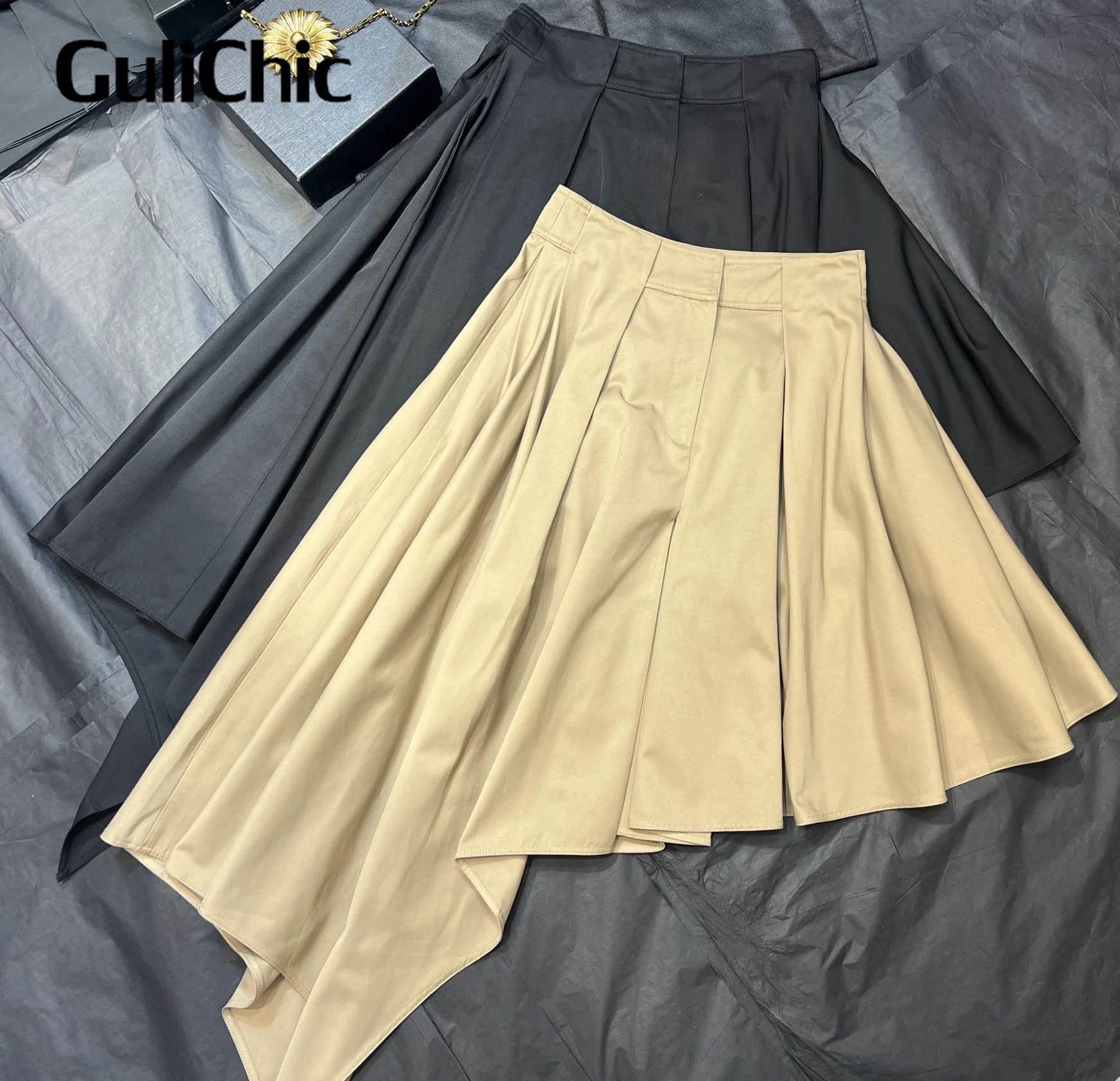 10.31 GuliChic женский классический золотой пуговице темпераментный комплект с