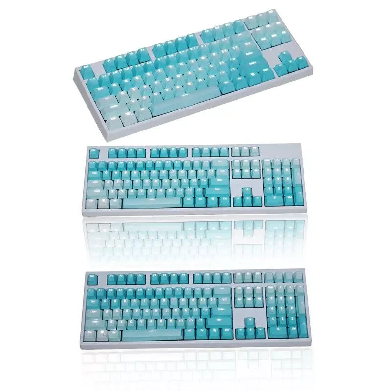 

NEW Set Replaceable PBT Keycaps 87 104 108 Transparent Lettering Keys Double Shot Injection Backli Key Cap for Mechanical Keyboa