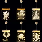 Светодиодные рождественские гирлянды 3D, гирлянда-занавеска, гирлянда на батарейках, Подвесная лампа, украшение для дома, Рождество