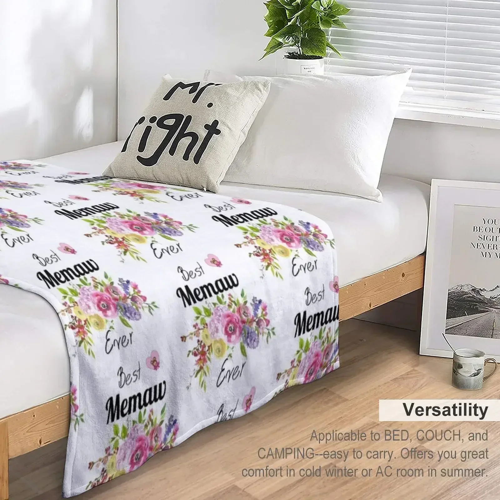 Подарки Memaw - День матери идея на день пледы походное одеяло клетчатая кровать