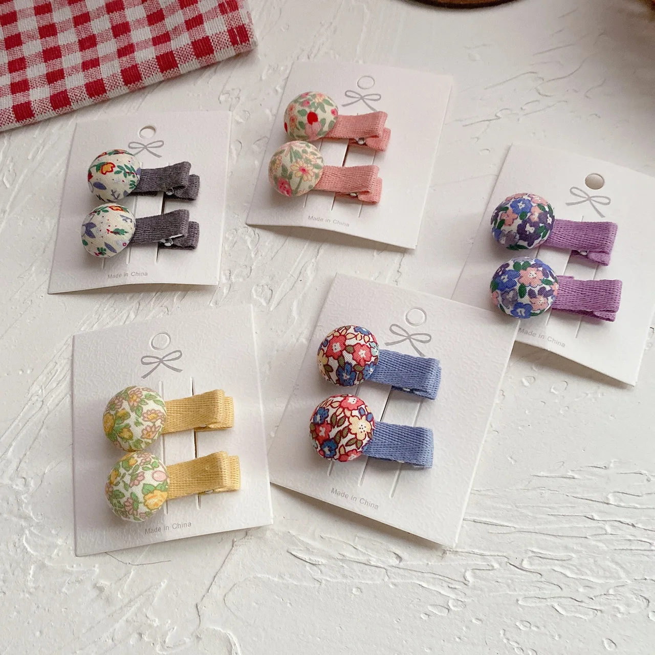 

Summer Flower Sweet Children's Small Hairpin Cute Girl Hair Side Clip Embroidery Printing Baby Korean Hair Accessories