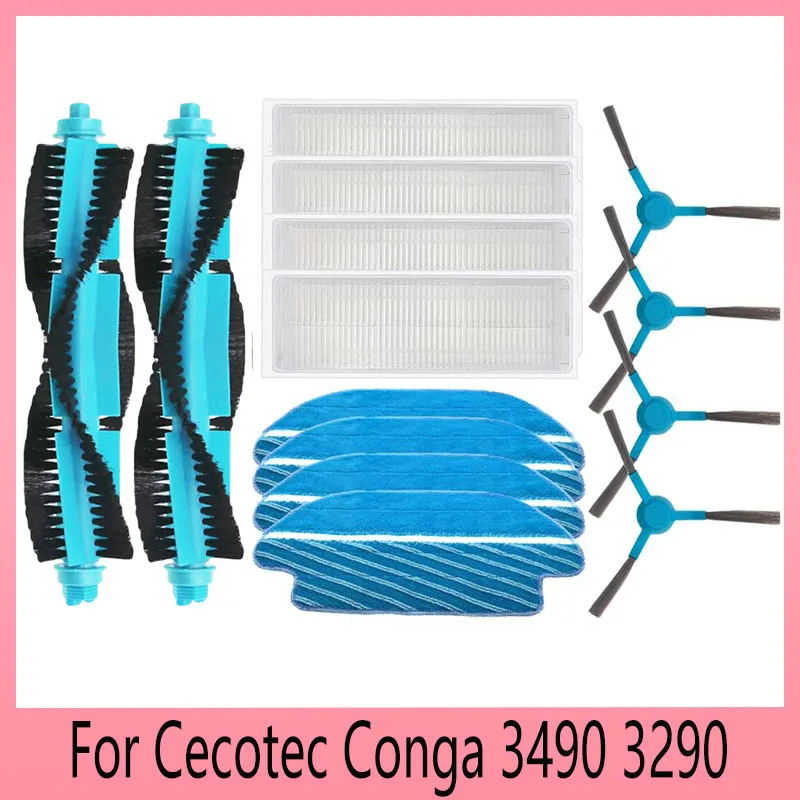 

For Cecotec Conga 3290 3390 3490 3590 3690 3790 3890 Ultra Titanium Vital Robot Vacuum Parts Main Side Brush Hepa Filter Mop Pad