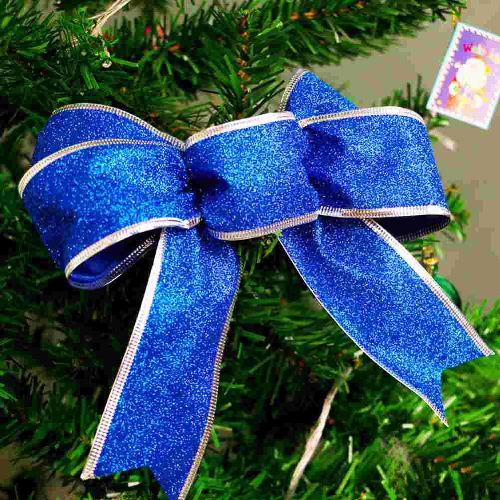 

Christmas Bows Bow Tree Ribbongift Wrapping Knot Ornaments Blue Wreath Bowknot Topperlarge Present Knots Decorative Holiday Red