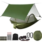 Кемпинговый гамак с москитной сеткой, двойные гамаки с ремешками для деревьев, портативные гамаки для походов, путешествий, заднего двора, пешего туризма