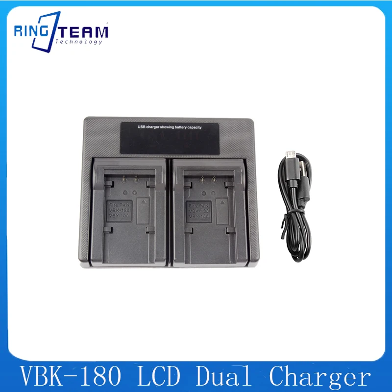 VBK-180 Зарядное устройство с ЖК-дисплеем Daul для Panasonic HDC-SD60 TM55 HS60 TM60 SDR-H85 T50 S45 S50 HDC-SD80