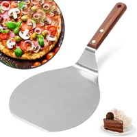 anti scalding pizza shovels wooden handle round stainless steel cake shovel kitchen baking accessories cake tools pizza shovel