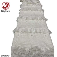 african lace fabrics high quality french 3d lace trim embroidery for wedding dress dpw1975