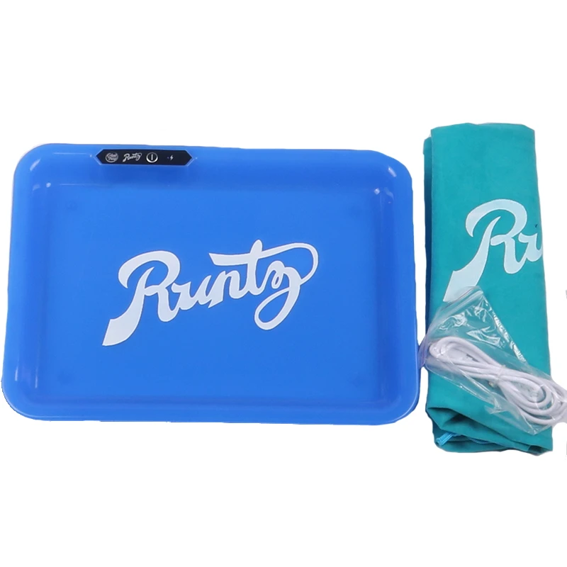 

Music Control Glow Weed Box Smoking Accessories Rectangle LED Rolling Cigarette Tray with Handbag Portable Gift for Boyfriend