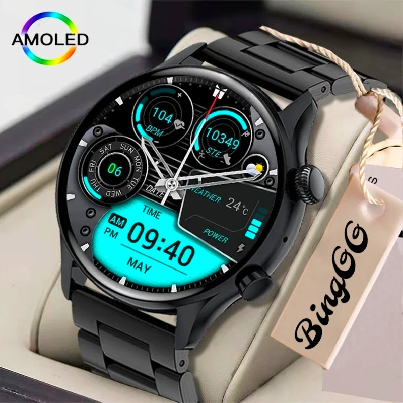 

Мужские Водонепроницаемые Смарт-часы с поддержкой NFC, AMOLED экран 2022*390 HD