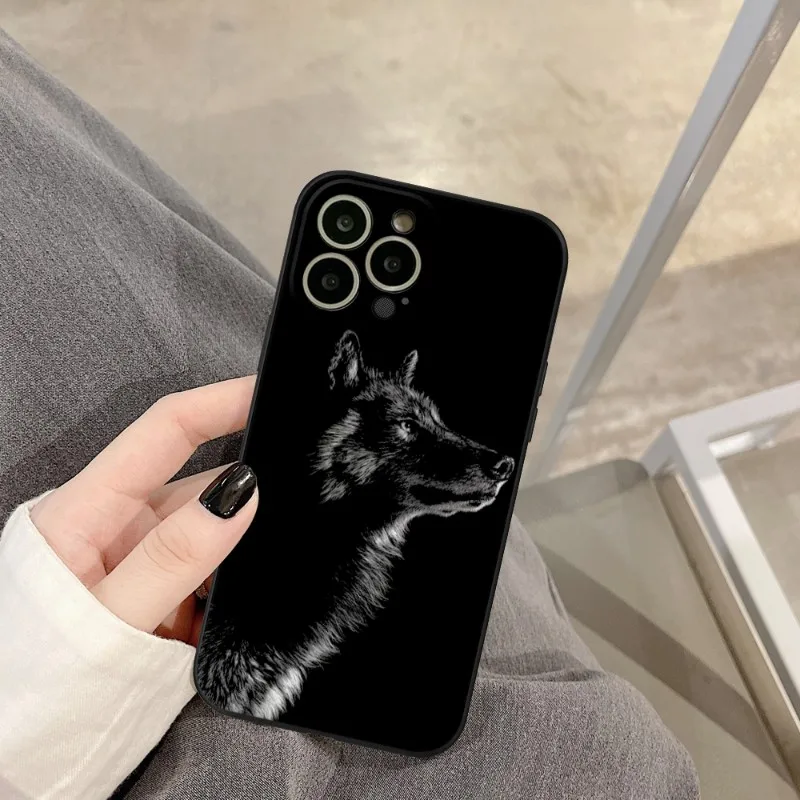 cool wolf animal Phone Case FOR IPhone 14 13 11 12 Pro 8 7 Plus X 13 Pro MAX XR XS MINI Black Covers