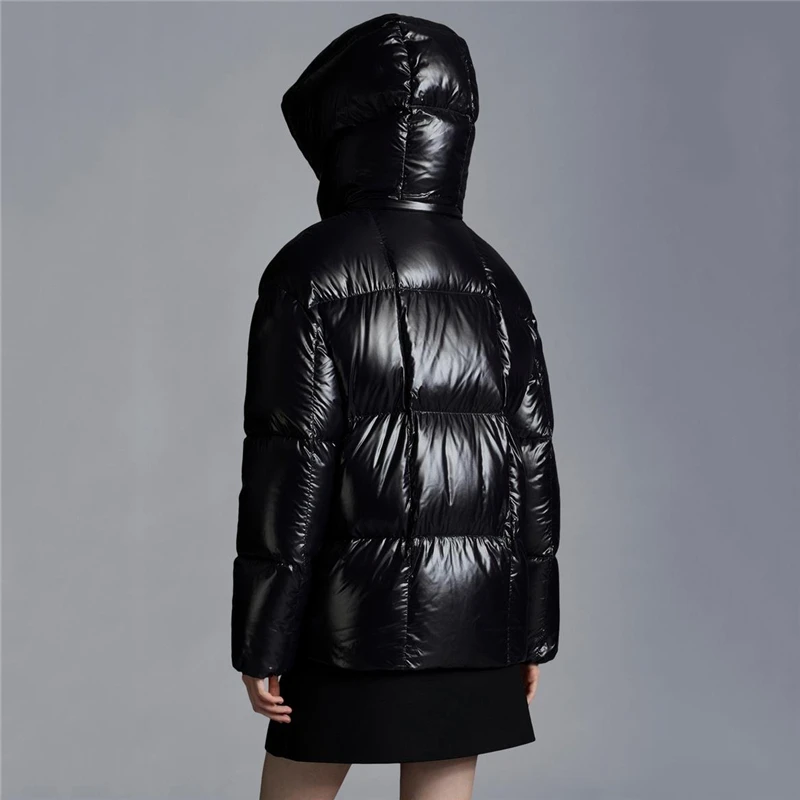 2022 winter new women's bright down jacket big-name high-quality thickened warm hooded casual high street bread padded jacket