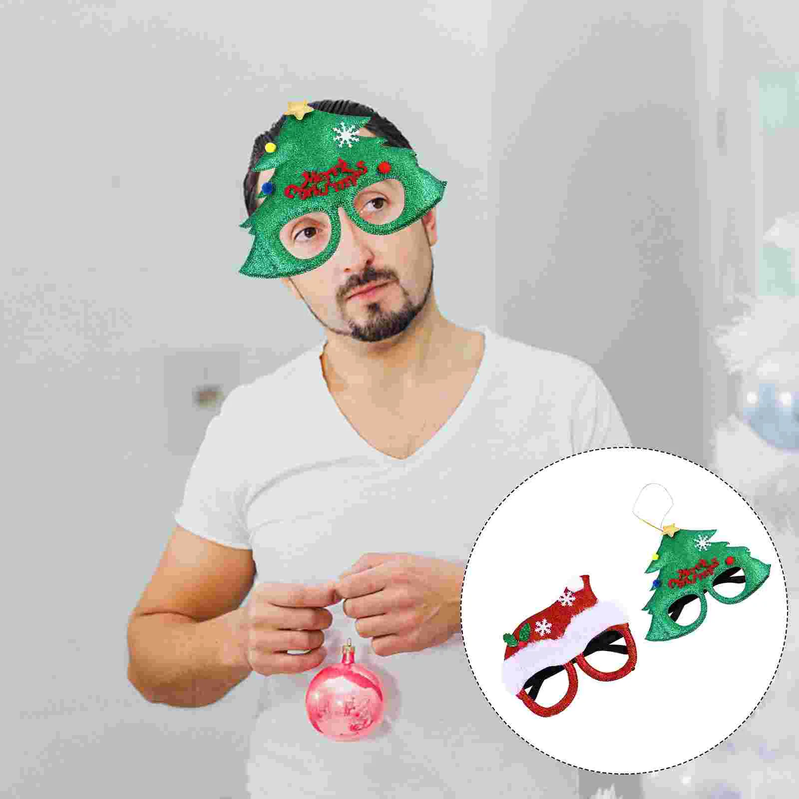 

Christmas Glasses Eyeglasses Frame Party Eyeglassephoto Tree Decoration Costume Funny Eyewearkids