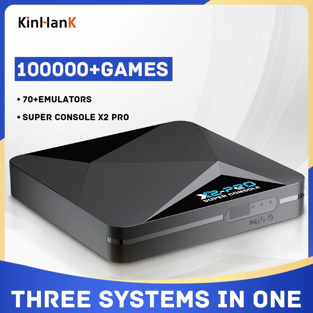 Super Console X2 PRO Has System 3-in-1, 100K+ Games, Compatible with 70+ Emulators, Support 4K UHD, 2.4G+5.0G Dual Band，BT 5.0