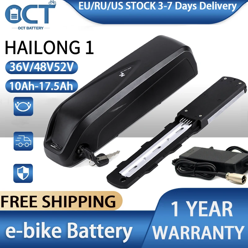 

Hailong 36V 13Ah Deep Cycle Rechargeable Lithium Ion Battery Downtube Electric Bicycle Bike 48V 10Ah 15Ah 20Ah Ebike Batteries