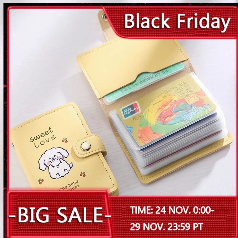 

Новинка, держатель для кредитных карт с защитой от кражи, милый тонкий чехол из искусственной кожи для девочек с 26 карманами, кошелек для жен...