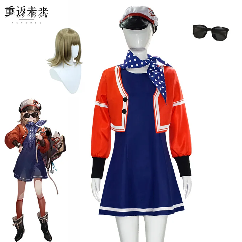 

Reverse 1999 Regulus Cosplay Costume Wig Jacket Dress Game Role Play Uniform Sunglasses Hat Socks Halloween Party Women Full Set