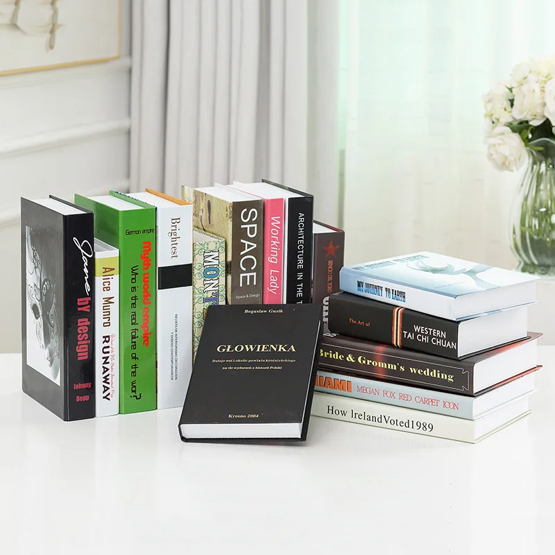

Luxury Fake Book Simulation Book Decoration Model Room Hotel Cafe Study Desktop Decoration Simple Modern Props Book Box
