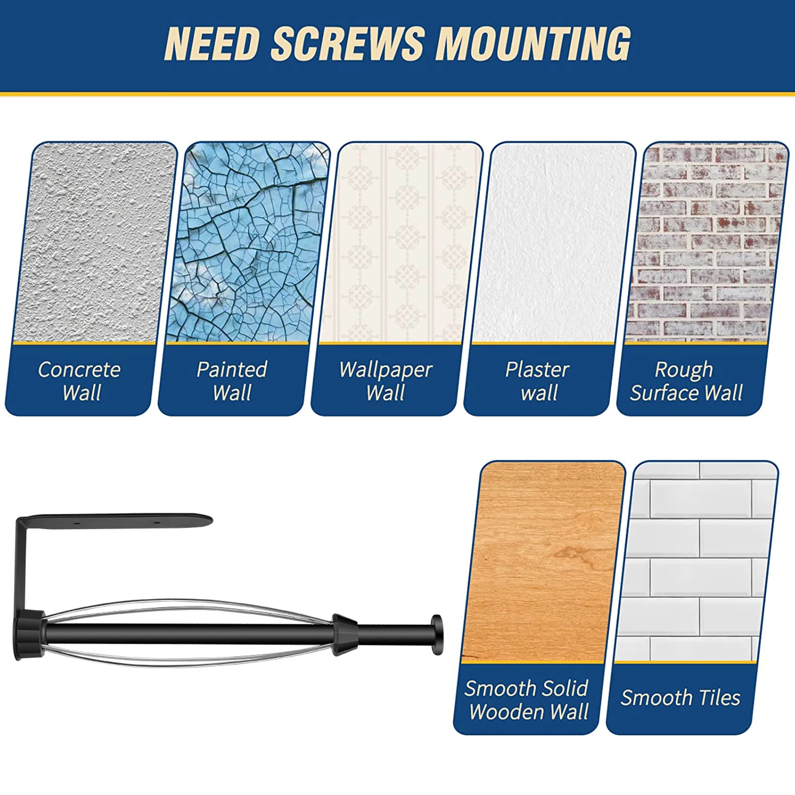 

Настенная подставка под шкаф для рулонной бумаги, органайзер для липкой пленки из нержавеющей стали с амортизирующим эффектом, кухонные пр...