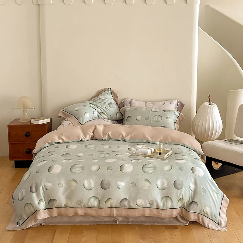 Комплект постельного белья из египетского хлопка Светanya 60-х годов Queen King Ru